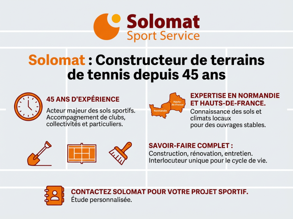 Solomat, constructeur de terrains de tennis expérimenté.